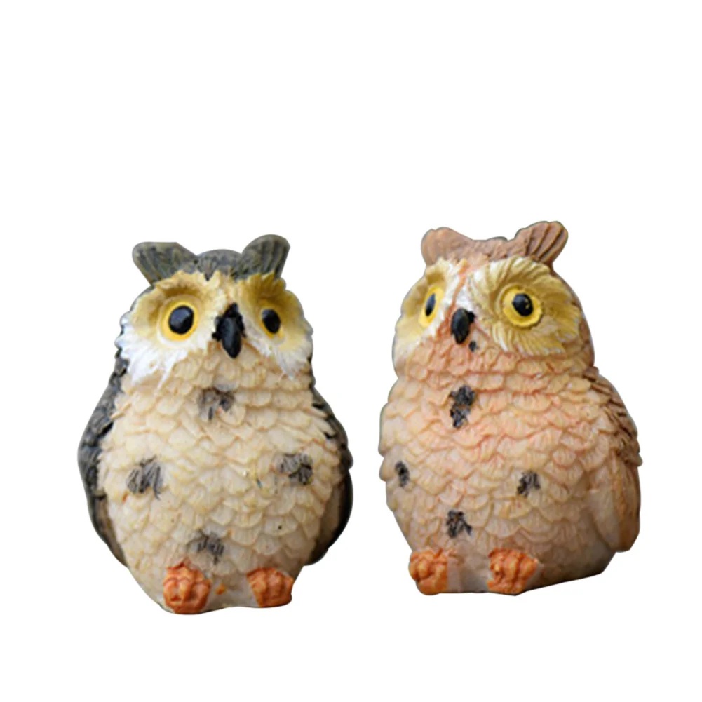 4 шт. искусственная Смола Совы миниатюрная Статуэтка милые животные ремесло