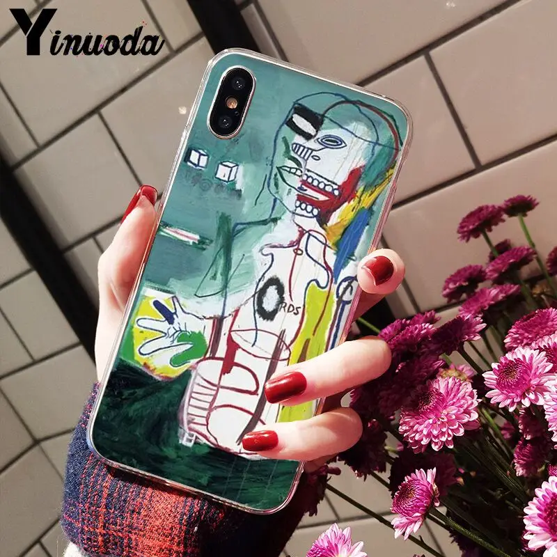 A15 Yinuoda Jean Michel Basquiat Art Graffiti Smart Cover прозрачный мягкий чехол для телефона для iPhone 8 7 6 6S Plus X XS MAX 5 5S SE XR - Цвет: A15