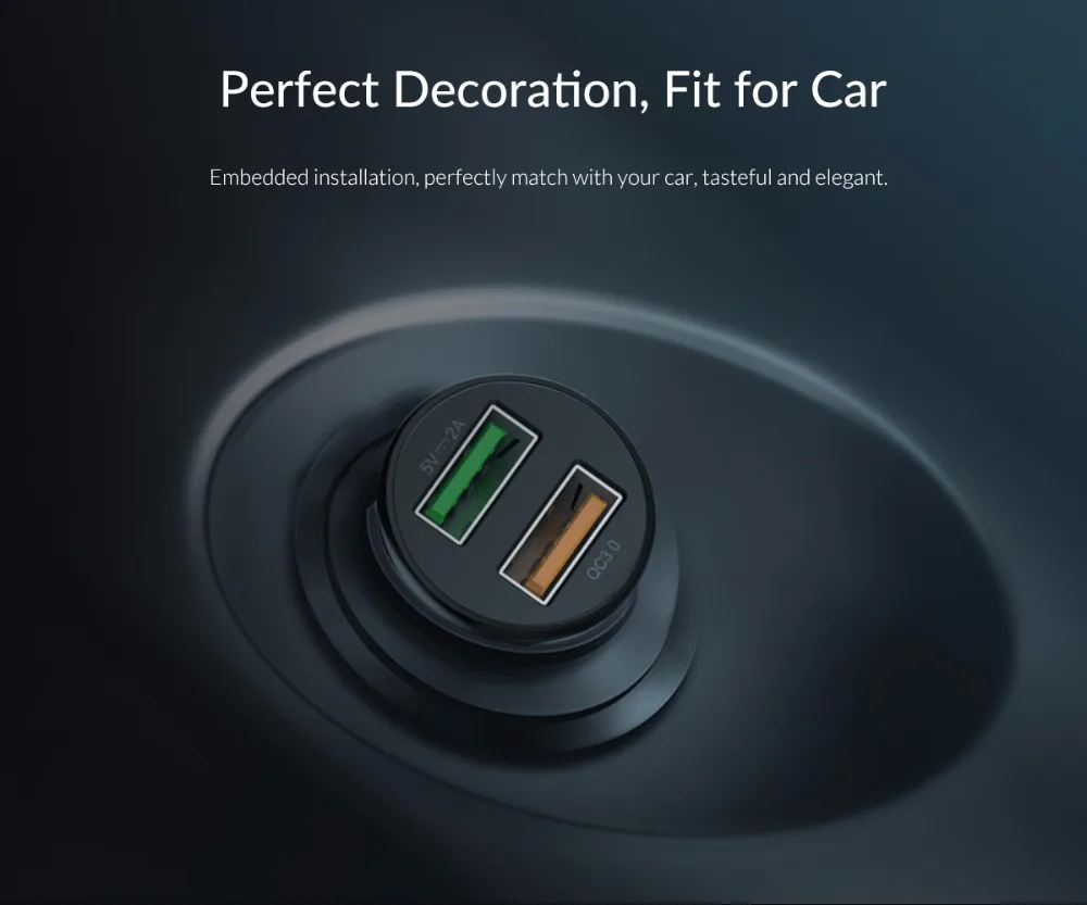 ORICO автомобиля Зарядное устройство быстрой QC3.0 зарядки Переходник USB для в машине