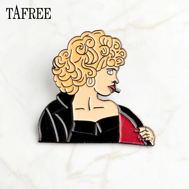 TAFREE Sandy and Danny, брошь на лацкане, цветная эмаль, набор значков для людей в стиле панк, кино, смазка для женщин и мужчин, ювелирные изделия LP239 - Окраска металла: LP239