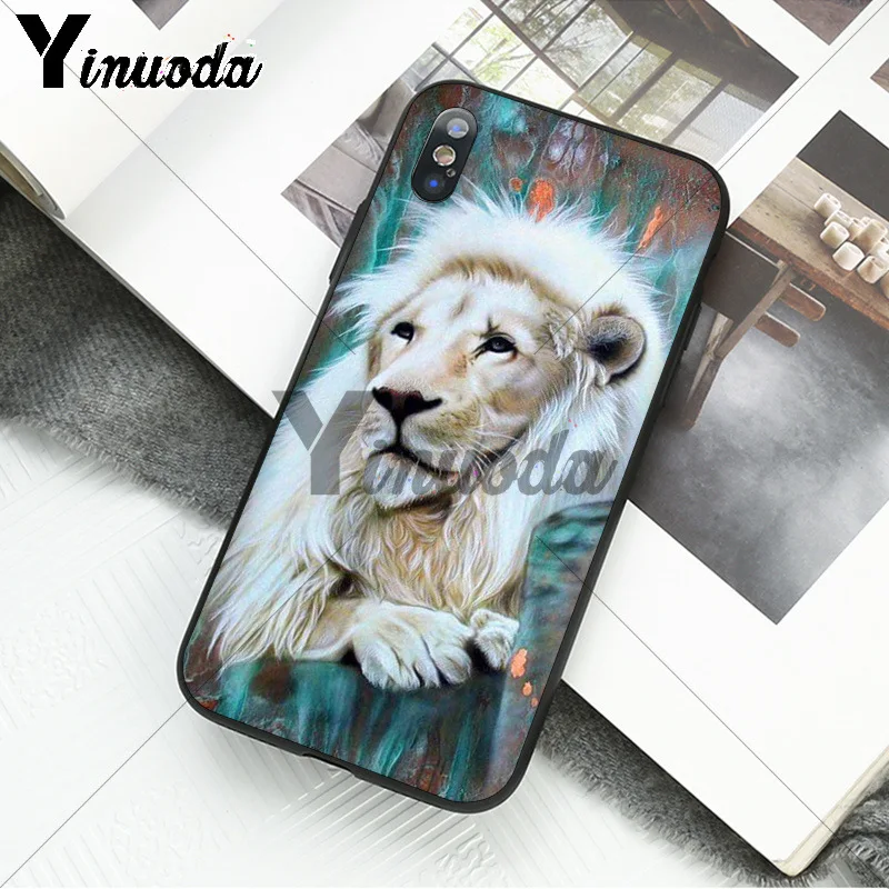 Yinuoda животное Король тигр и Лев шаблон мягкий чехол для телефона из ТПУ для iPhone X XSMAX 6 6S 7 7plus 8 8Plus 5 5S XR 11 11pro 11promax - Цвет: A6