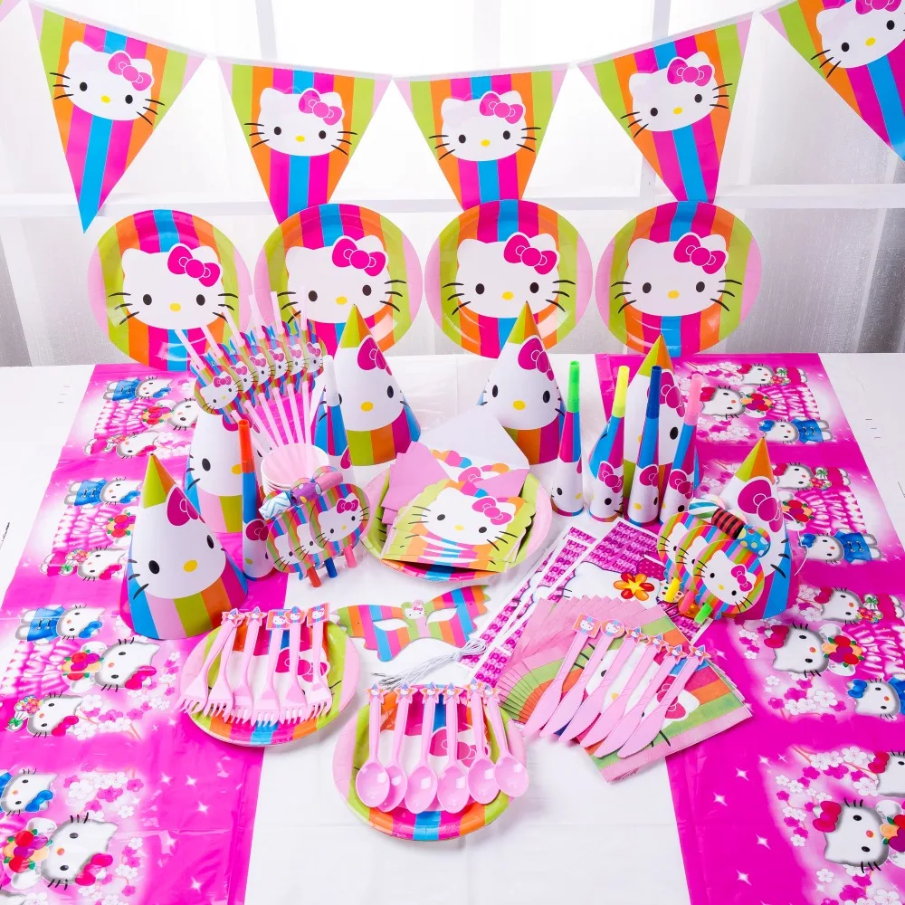 Kitty baby girl shower с днем рождения Детский комплект для вечеринки свадебные