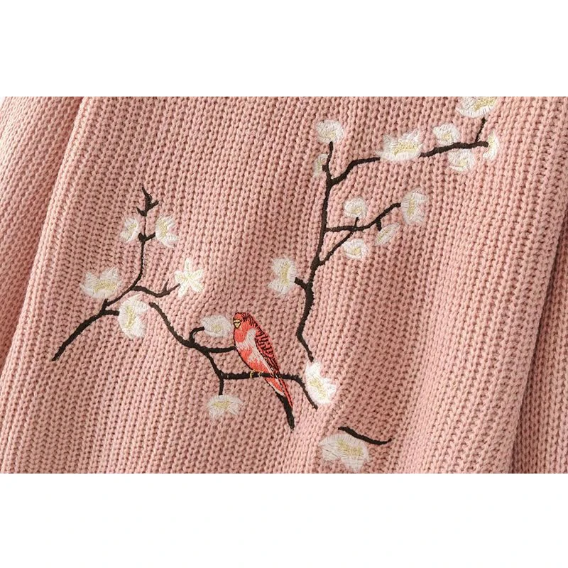 Bella Philosophy Autumn Winter Sweater Women Embroidery Female Knitting Long Sleeve Pullover Ladies Casual Jumper | Женская одежда