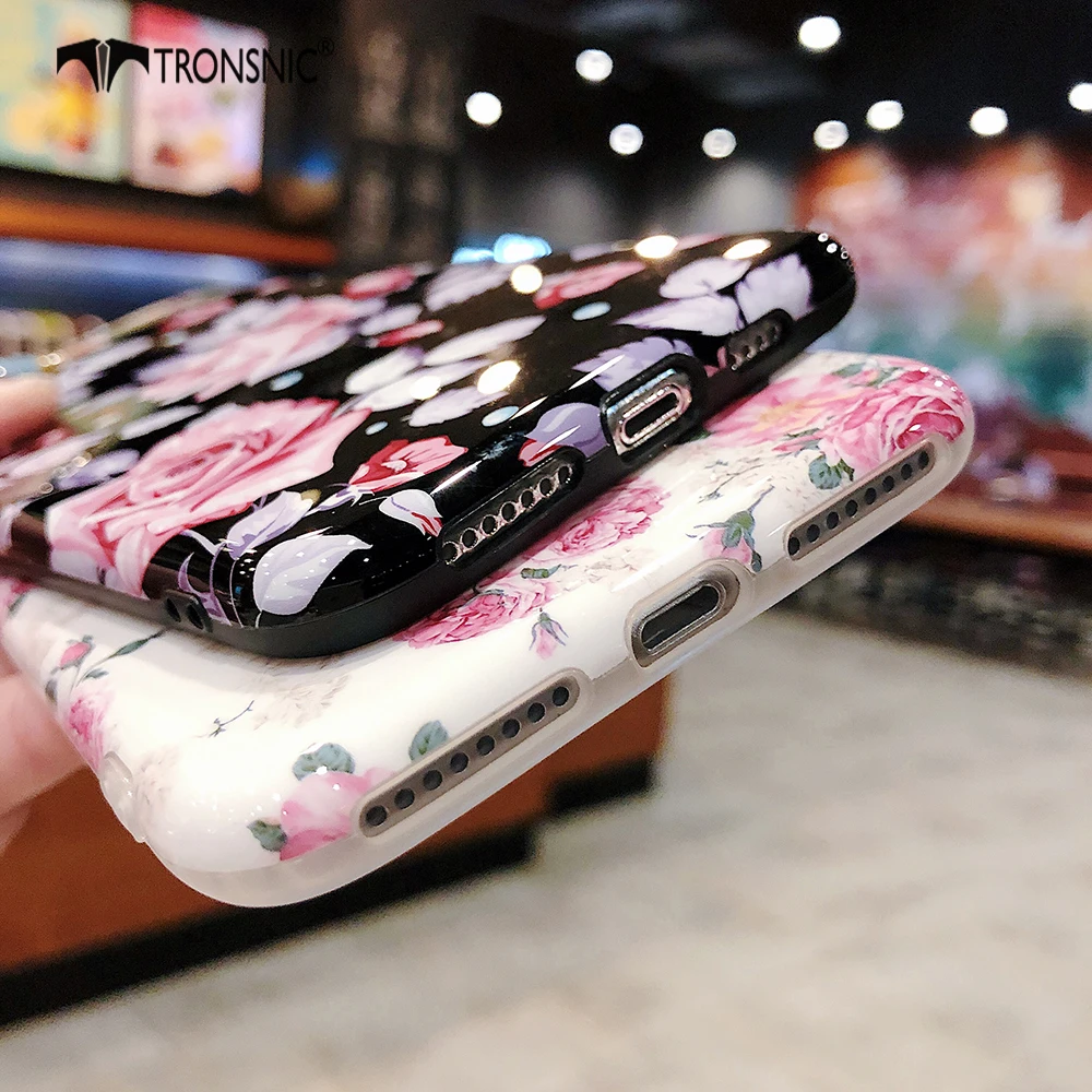 TRONSNIC чехол для iPhone X XS MAX XR черное Закаленное стекло Защитная пленка для iPhone 6s 7 8 Plus роскошное переднее стекло