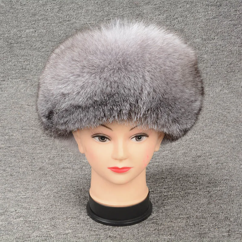 Silver Fox Jancoco Max натуральным лисьим мехом меховые шапки-бомберы зимние Для женщин теплые высокое качество модные бейсболки новое поступление S7148 - Цвет: Silver Fox