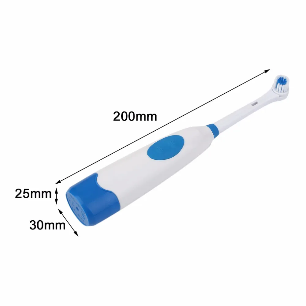 Portable Battery Operated Electric Toothbrush Set 1 Adult Toothbrush+3 Brush Heads Ultrasonic Sonic Rotary | Бытовая техника