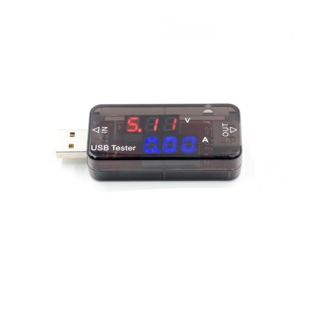 USB тестер для зарядного устройства двойной ряд показывает напряжение в реальном