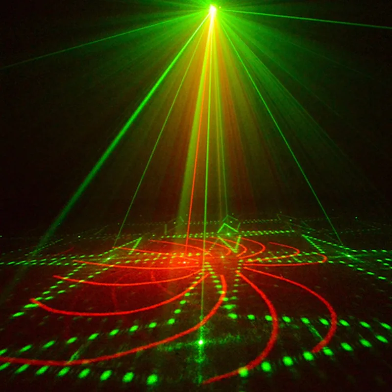 RGB Mini 3 Lens 40 Patterns Mixing Laser Projector Effect Stage Remote 3W Blue LED Light Show Disco DJ Party Lighting | Освещение