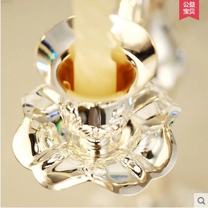 H41cm 5 arm candelabra серебряный канделябр свадебное украшение подсвечники большие