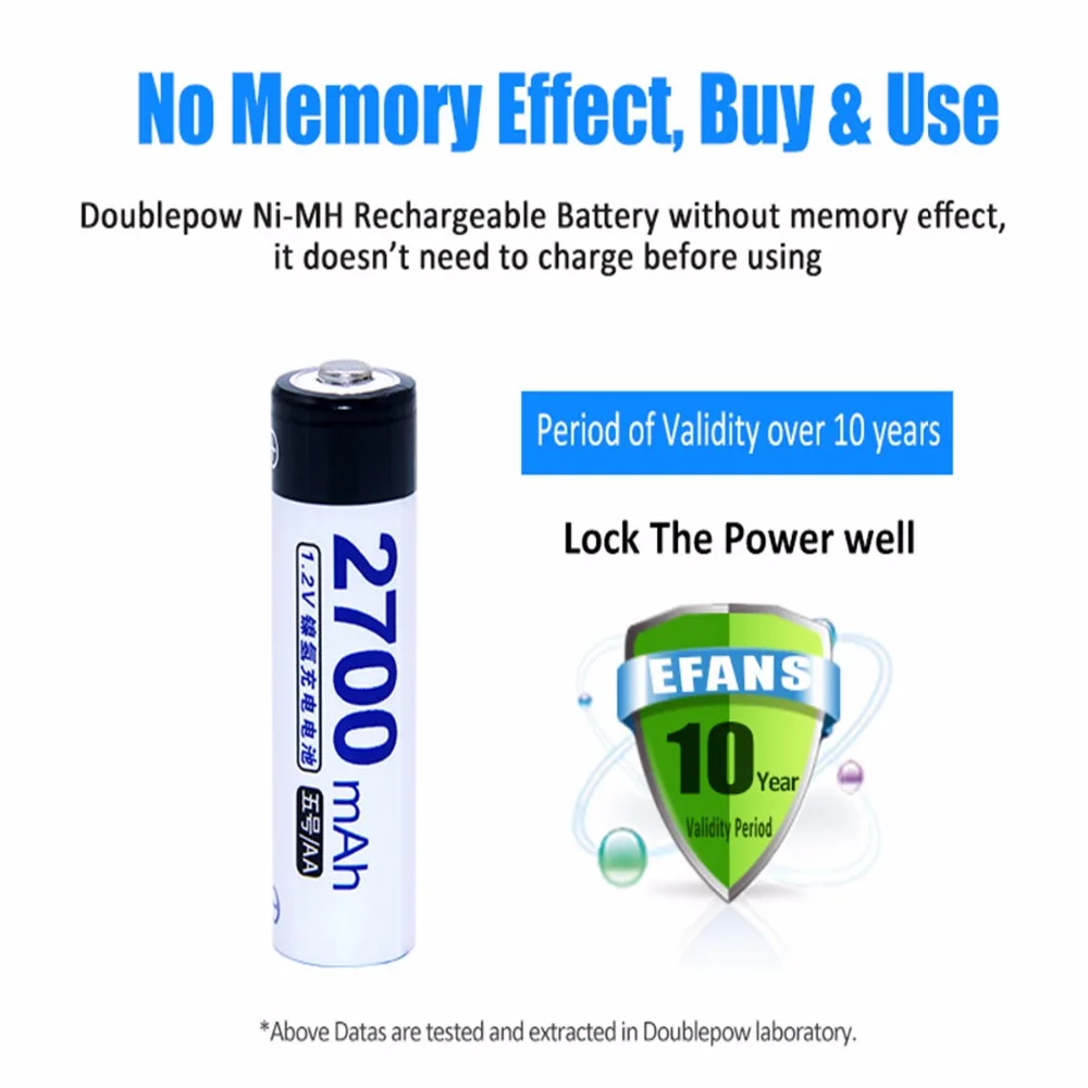 Real capacity! 8 pcs AA 1.2V NIMH rechargeable batteries 2700mah for camera razor toy remote control flashlight 2A batterie | Электроника