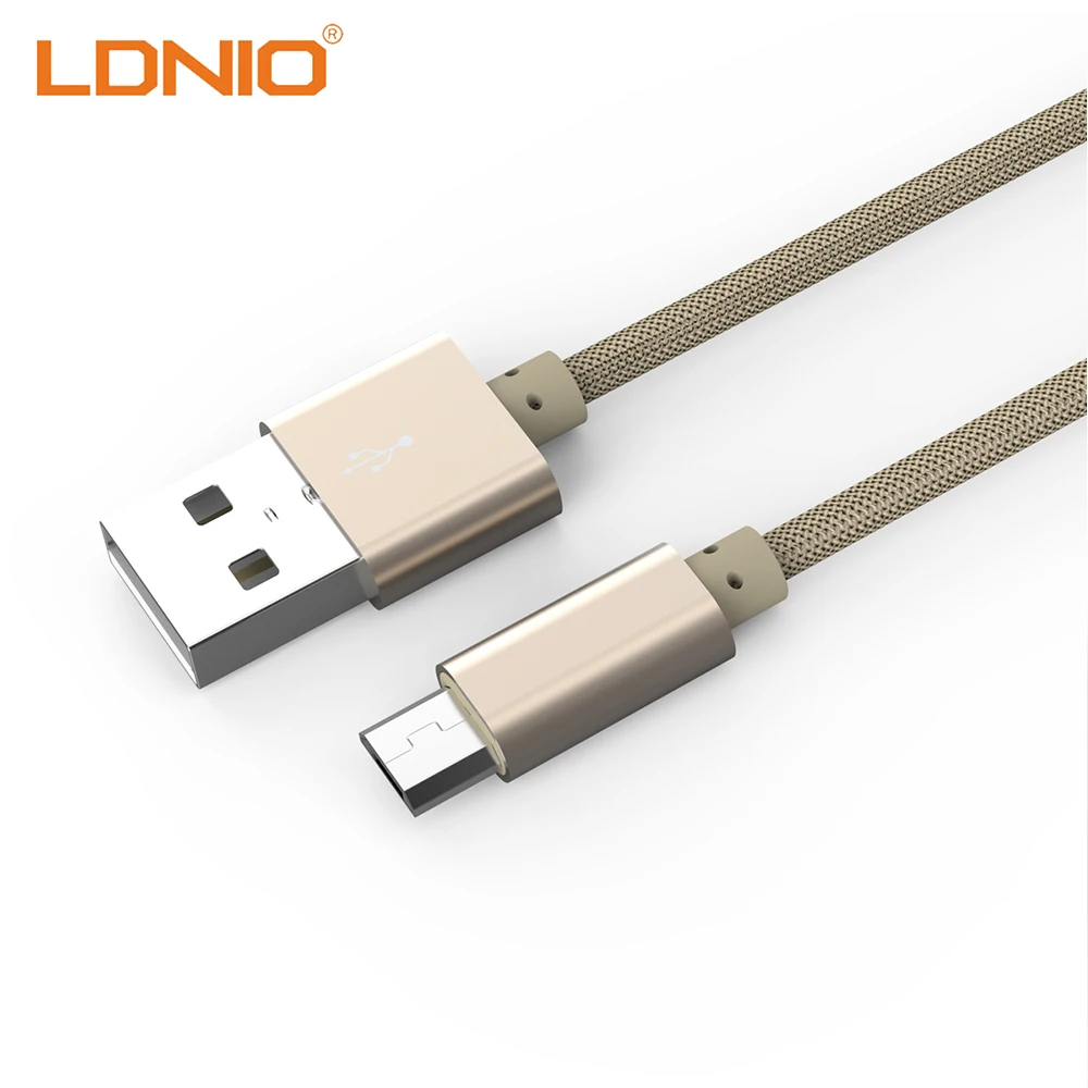 LDNIO Micro Lightning USB кабель для мобильного телефона 1 м Золото Серебро передачи данных