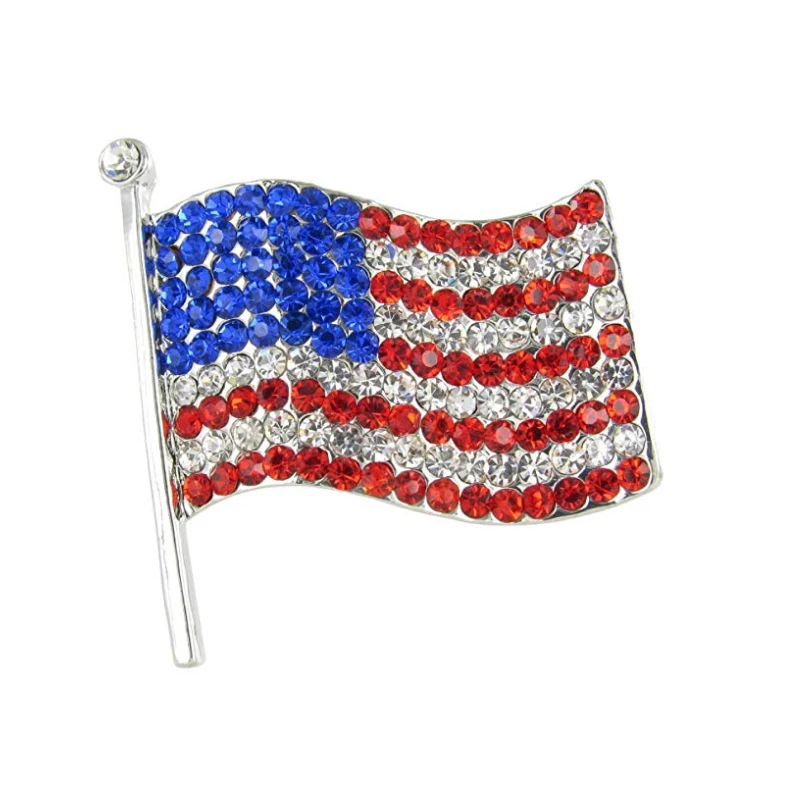 collection rhinestone American Flag Star USA Pin Brooch 4th of July Independence Day breastpin Jewelry