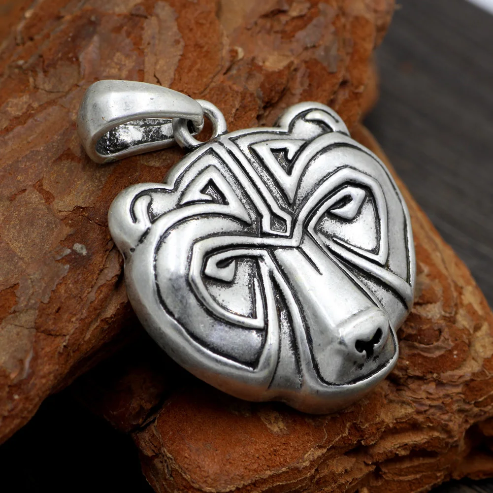 Викинг медведь ожерелье с подвеской в форме головы кельтские украшения