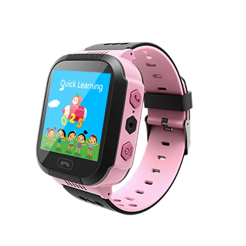 Pink Gps трекер детские часы камера Фонарик сенсорный экран SOS расположение вызова детские часы Детские умные часы Q528 Y21 2G SIM карты - Цвет: Pink