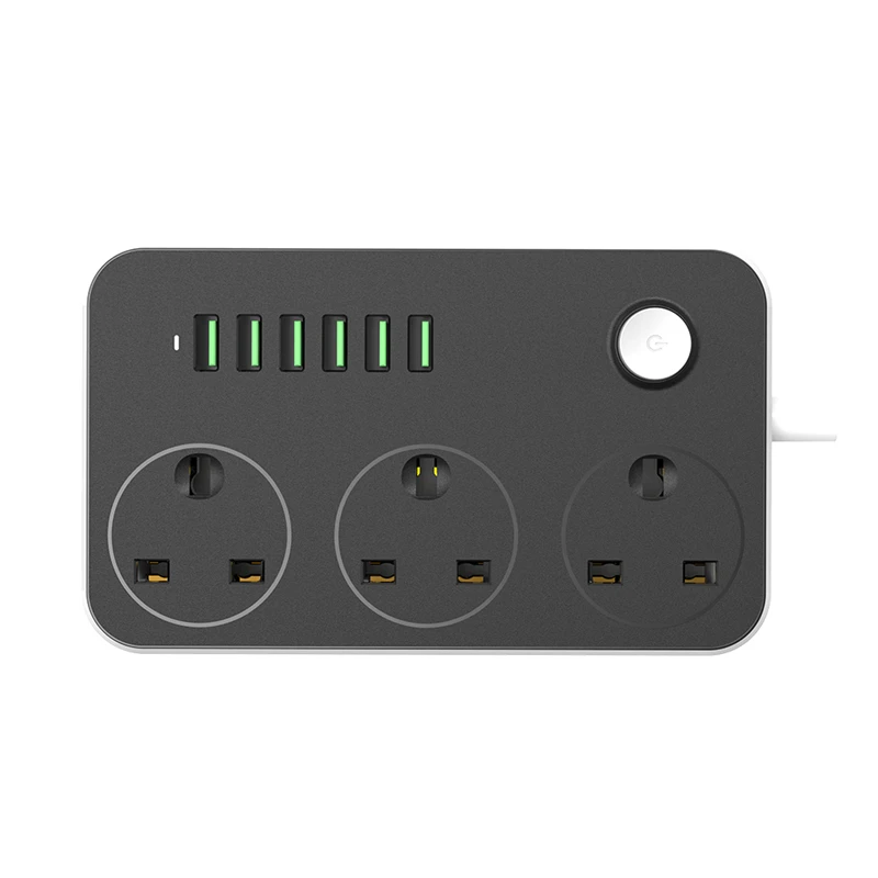 LDNIO 3 розетки комбо 6USB универсальная настольная зарядка розетка 10А Номинальный