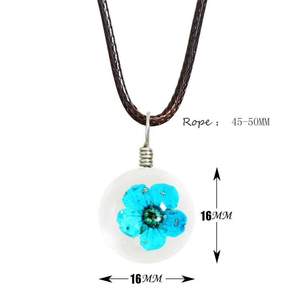 Многоцветный простой Террариум хрустальный стеклянный шар кулон с высушенным