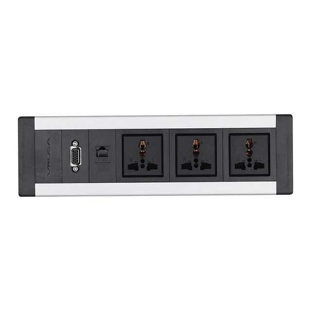 white JOHO настольные розетки RJ45 VGA логотип 250 V 10A/16A три гнезда универсальная настольная розетка для настольных компьютеров кабель для передачи данных - Тип: white