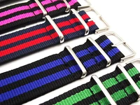 1pcs high quality 22mm nylon watch band nato waterproof watch strap fashion wach band 26 color available