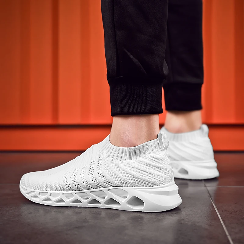 Plus Size 48 Brand Men Tennis Shoes Light Breathable Air Mesh Sock Sneakers Male Sports Shoes Jogging Footwear Tenis Masculino