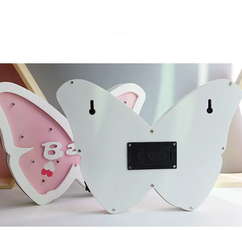 

1PC Wooden Butterfly LED Lights Bridal Romantic Atmosphere Table Lamp Wall Mounted Light Perfect For Kid's Bedroom Decor MA 028