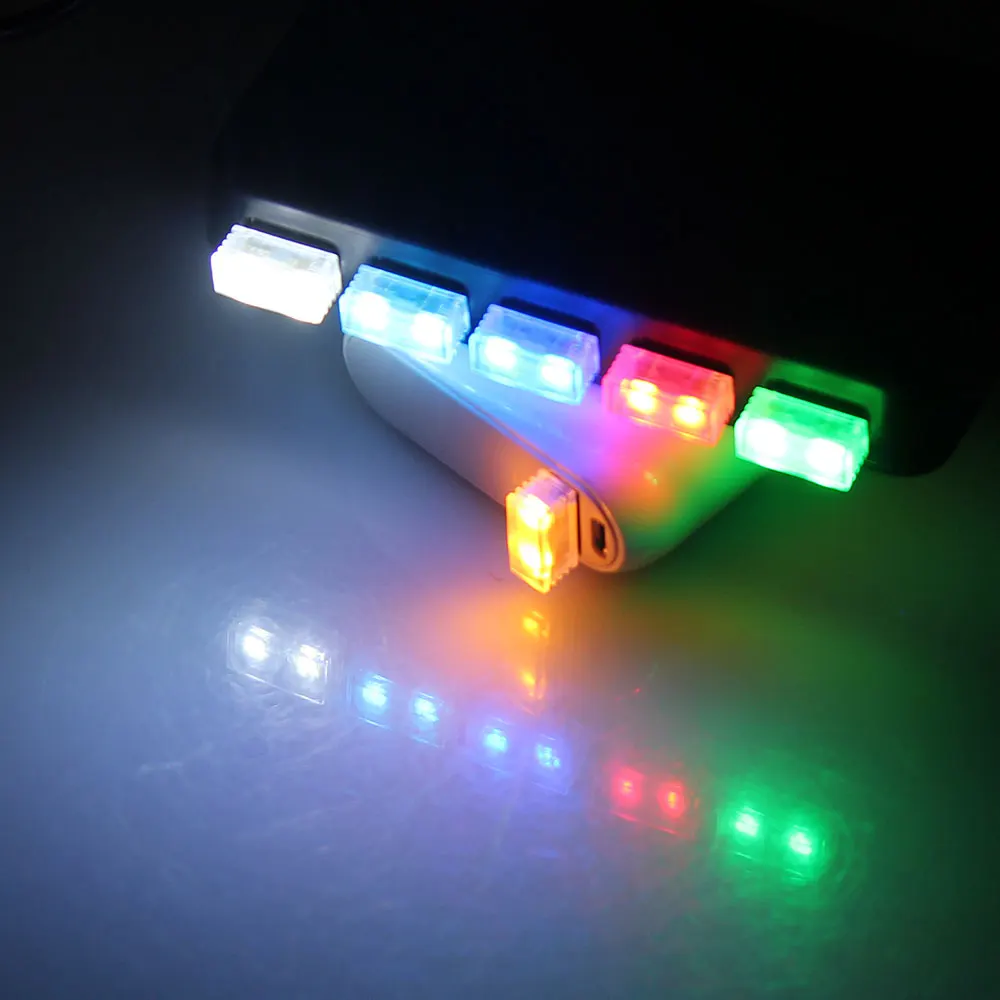 10 шт. автомобильный атмосферный светильник s Mini USB СВЕТОДИОДНЫЙ светильник для салона автомобиля красочный неоновый окружающий светильник красный/синий/белый/зеленый/кристально-синий/оранжевый