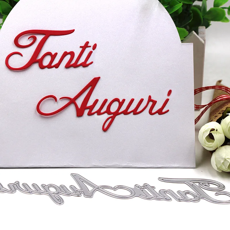 FantiAugusi 3.5cm Новые итальянские буквы металлические режущие штампы трафареты шаблон для скрапбукинга карты Альбом тиснение Декор DIY металлические поделки подарок - Цвет: FantiAugusi 3.5cm