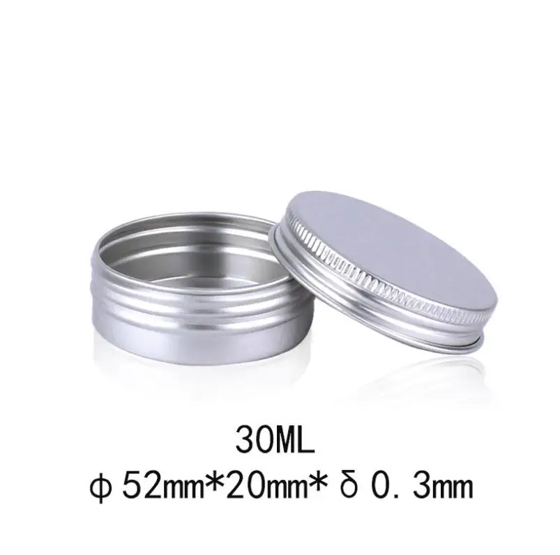 

Empty 30ml silver metal aluminum cosmetic jar, 30g Solid Perfume Cosmetic Packaging Jar Sample Cans LX1214