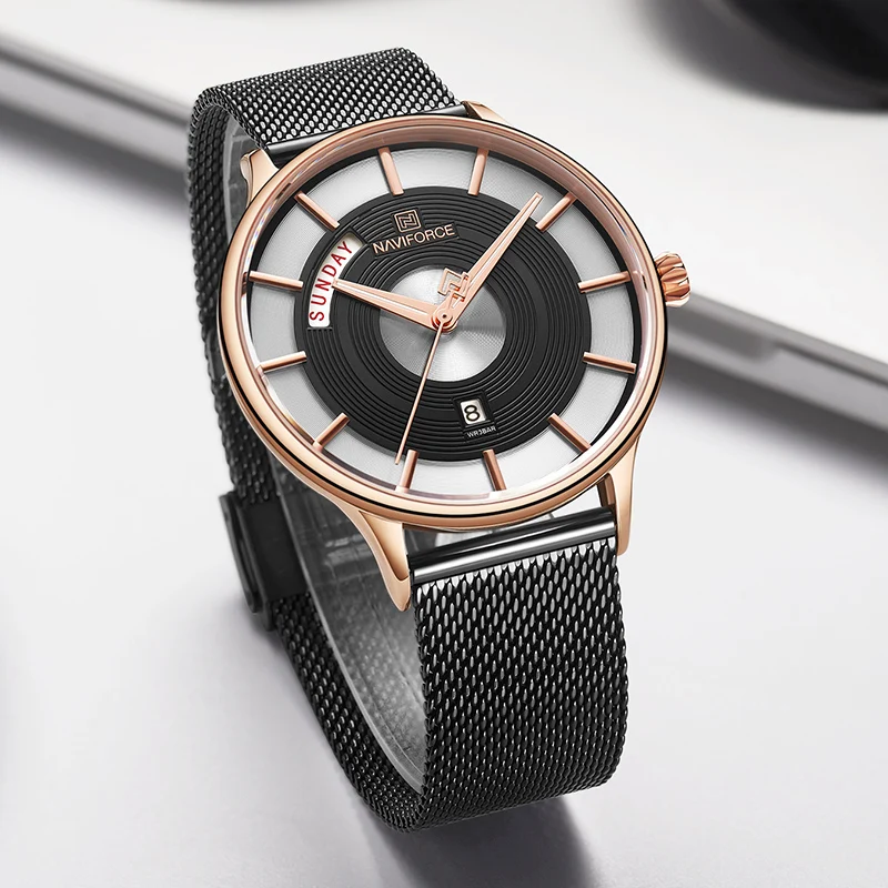 NAVIFORCE часы Мужские лучший бренд класса люкс модные деловые мужские часы из нержавеющей стали водонепроницаемые кварцевые наручные часы Relogio Masculino