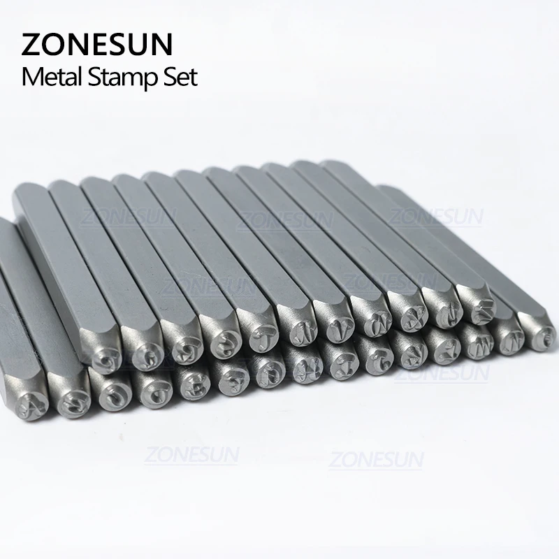 ZONESUN 36PCS 3/5 мм A Z сердце Сталь с напечатанными буквами слово удар инструменты