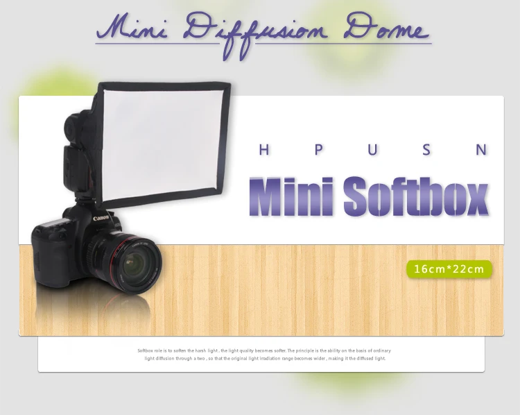 Hpusn студия мини flash light speedlite прозрачный рассеиватель softbox комплект освещения