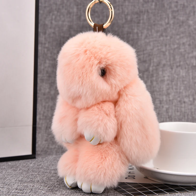 Play Dead Rabbit Fur кролик брелок Модный меховой помпон брелок кролик игрушка кукла подвесные украшения аксессуары - Цвет: Cherry powder 18cm