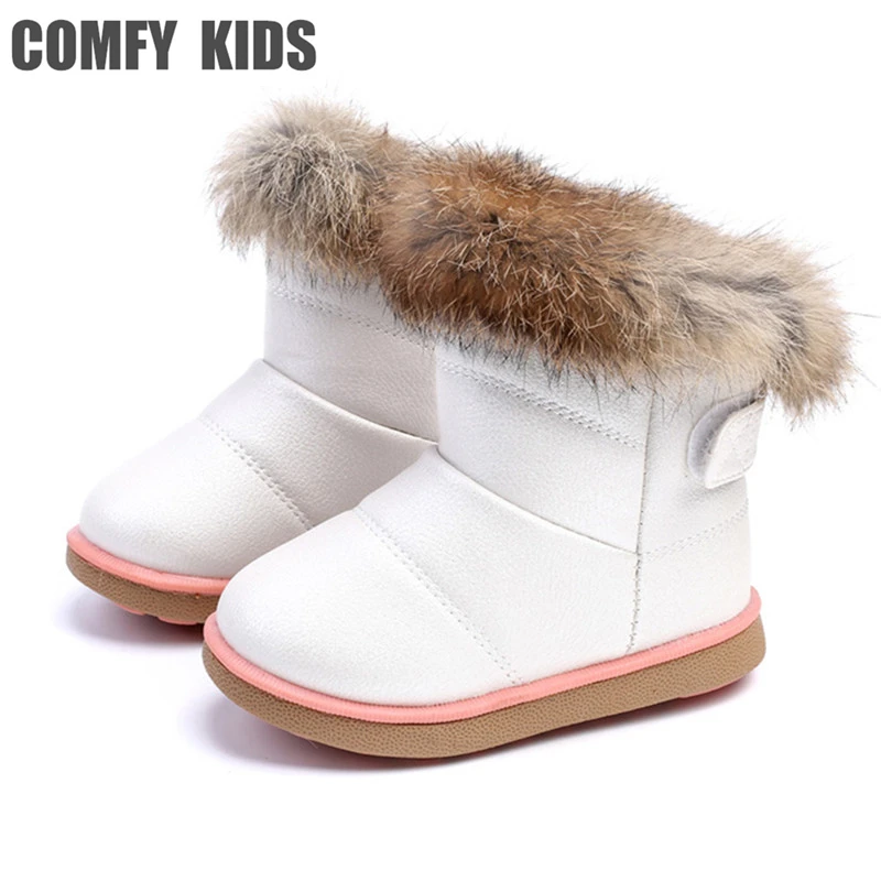 Зима 2018 теплые детские зимние ботинки для девочек обувь маленьких модные удобные