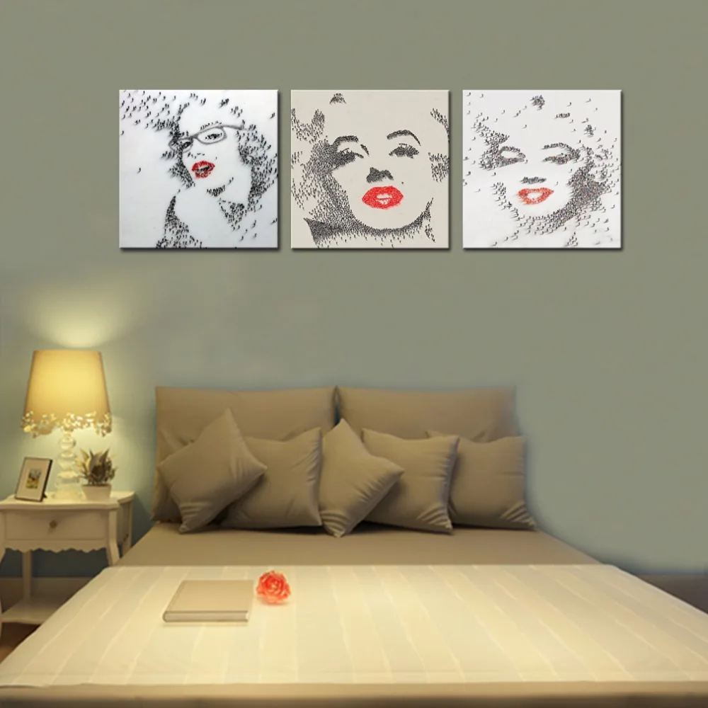 Печать на холсте 3 панели Аннотация известный кинозвезда Мэрилин monreo пикантные