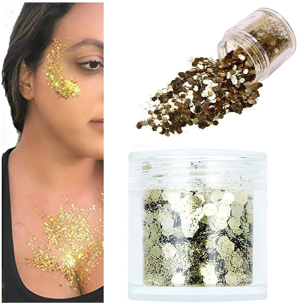 5 цветов/комплект голографические блестки фестиваль Красота Макияж лица Волосы