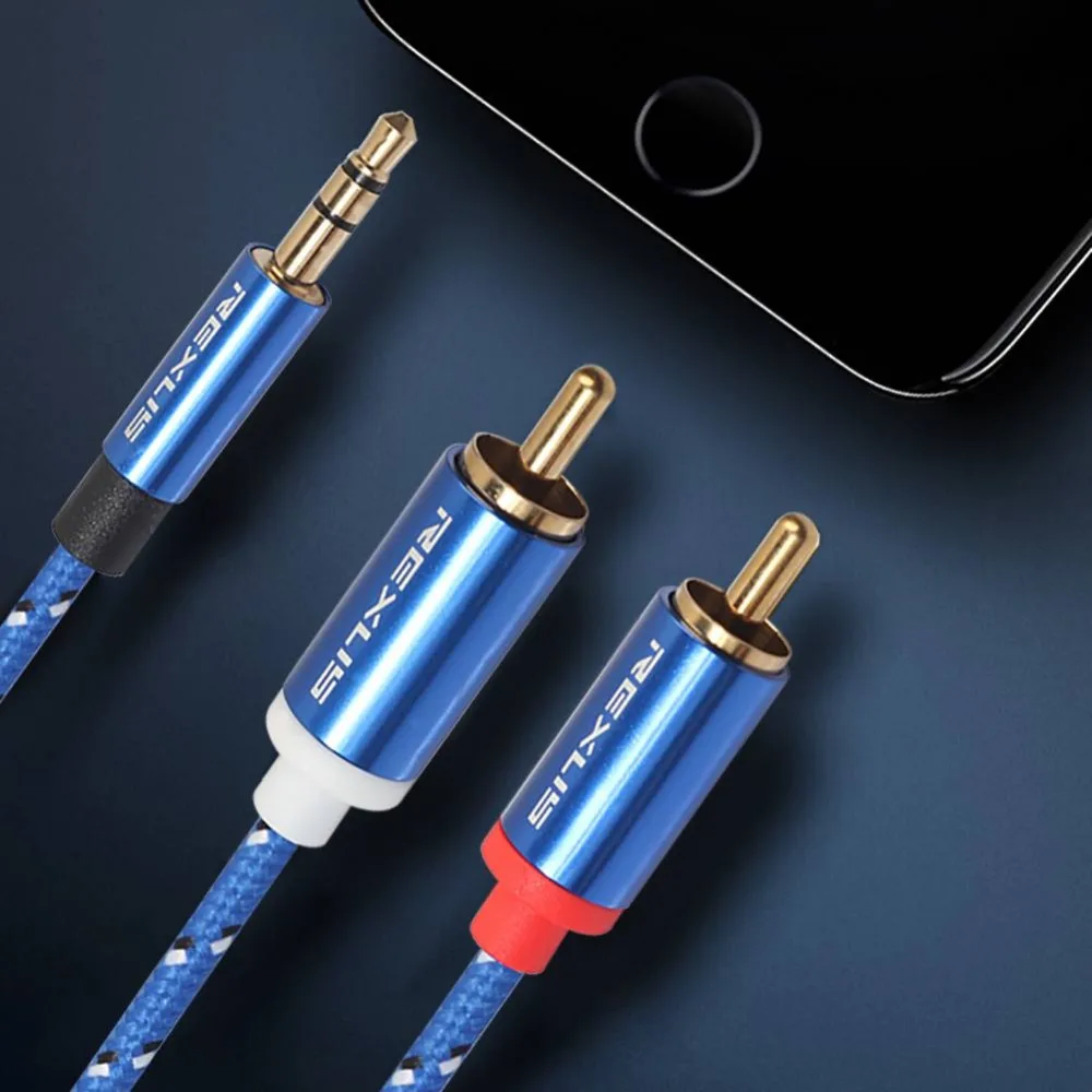 10 м стерео аудио кабели штекер папа дополнительный 3 5 мм AUX Jack 2 RCA провод линия для