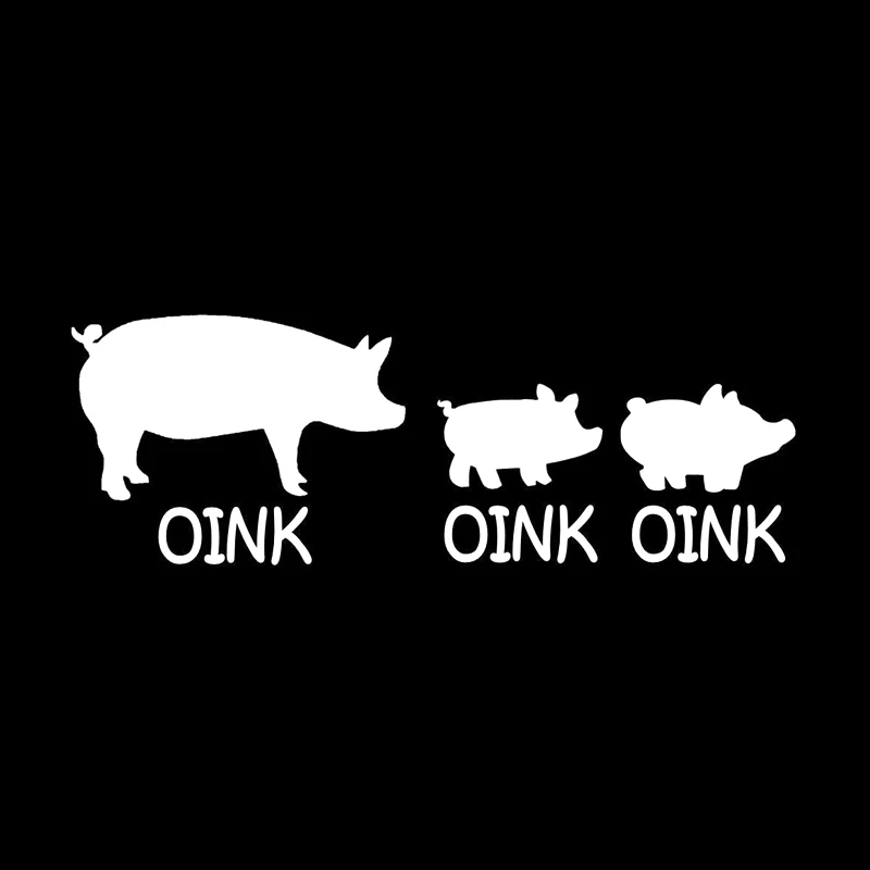 Смешная Виниловая наклейка QYPF 15 3 см * 5 2 Oink Pig для мотоцикла автомобиля Стайлинг