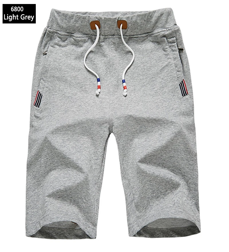 6800-light grey New Men's Shorts Summer Mens Beach Shorts Cotton Casual outwear sports gym joggers running Male Shorts homme Brand Clothing - Цвет: 6800-light grey