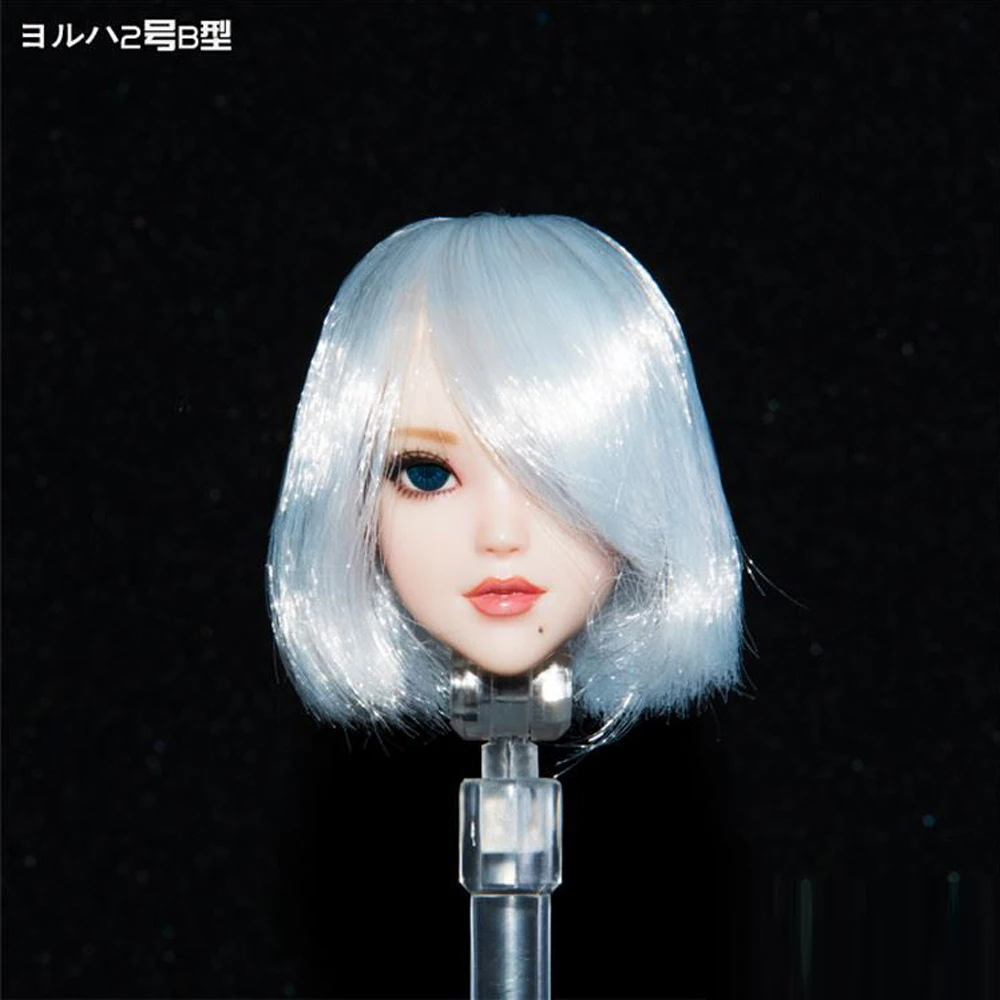 1/6 масштаб блонд красный черный волосы женская голова модель подходит 12