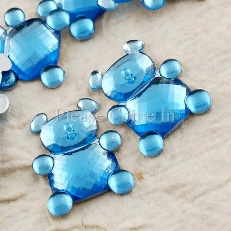 100 шт./лот 15X12 мм акриловые Тедди Кристальный Медвежонок Стразы Baby Shower пользу стол Разбрасывать Конфетти для девочек и мальчиков Показать украшения ногтей