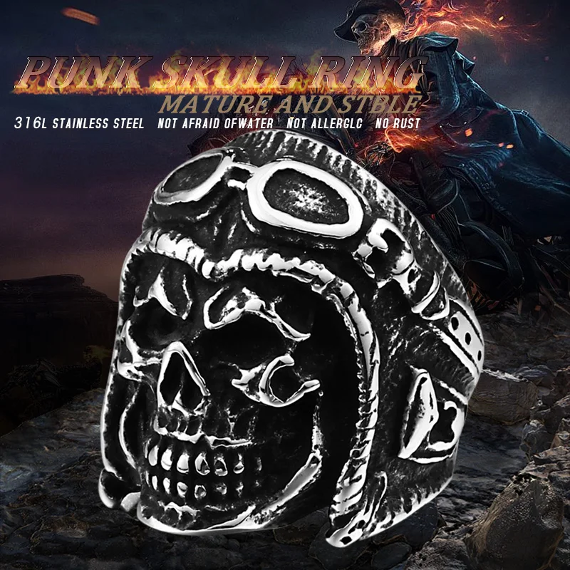 BEIER Dropshipping Wholesale 316L Stainless Steel Jewelry Skull Astronaut Punk Man`s Ring BR8 395|ring wholesale|wholesale ringsjewelry skull |