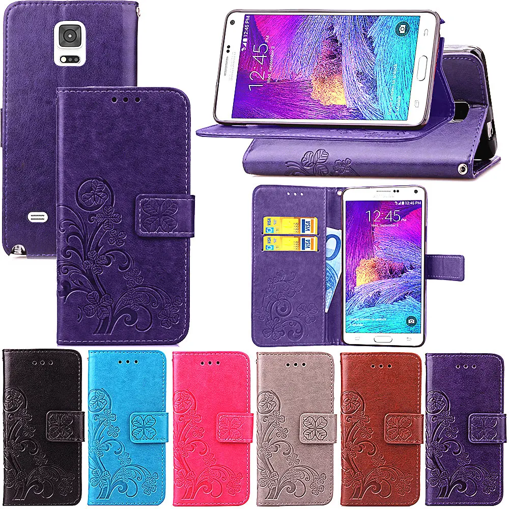 Кожаный чехол книжка с тиснением для Samsung Note 4 N9100|case for samsung|leather casewallet case |