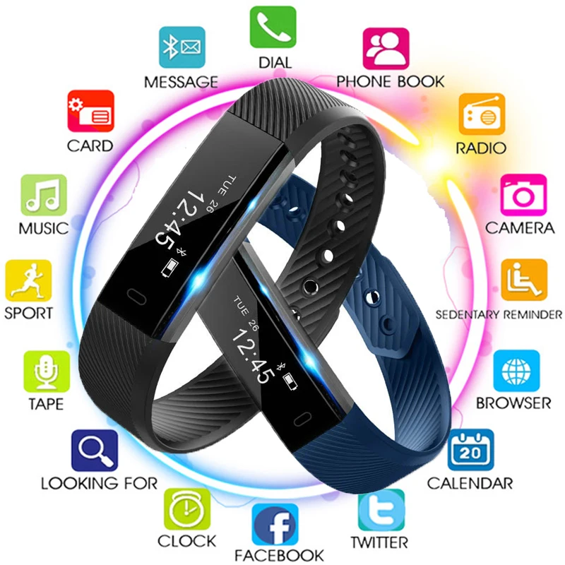 Умный Браслет фитнес трекер монитор сна с Bluetooth часы спортивный