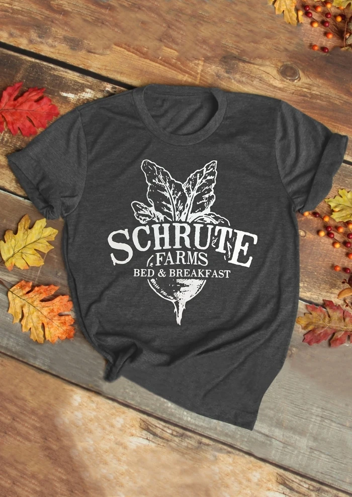 

2019 New Fashion Women T-Shirt Summer Short Sleeve t shirt Schrute Farms Bed & Breakfast Letter Print Cute T-Shirt Lady Tops Tee