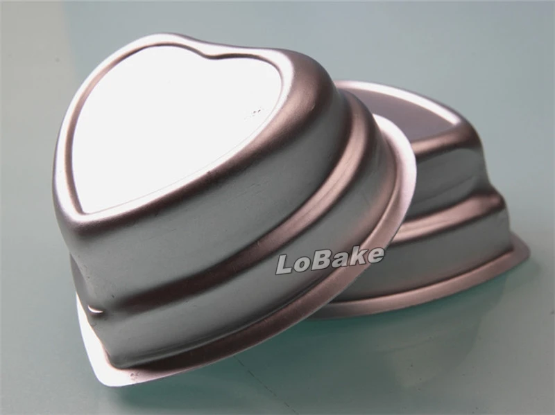 

(5pcs/lot) two-layer double hearts shape anodising aluminium alloy mousse cake mould cheese yogurt cakes decoration supplies