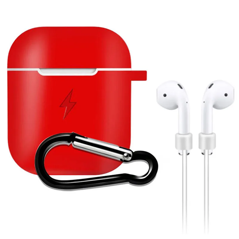 Красный Беспроводной зарядный Чехол-приемник для Apple Airpods QI standard Airpods 2, беспроводной приемник, совместимый с любым беспроводным зарядным устройством - Цвет: Красный
