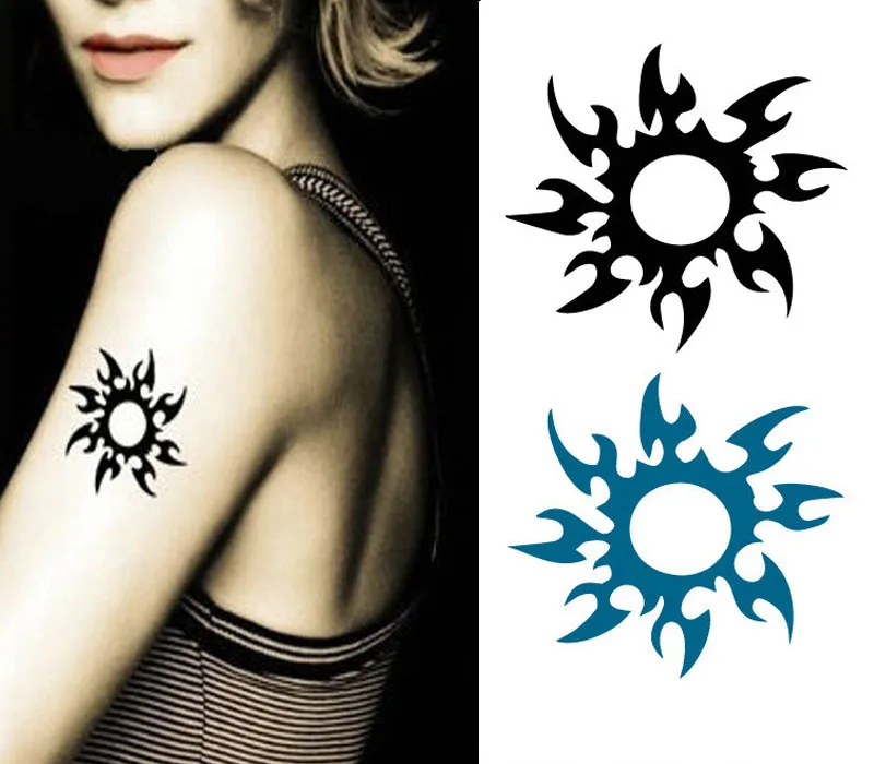 Новые наклейки для татуировок водонепроницаемые от солнца черного и синего