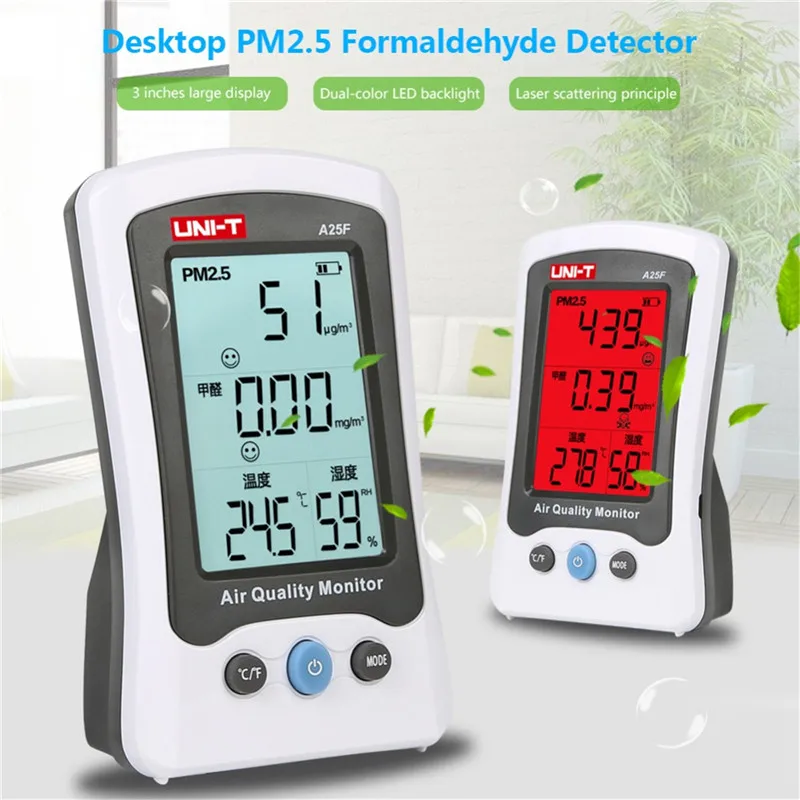 UNI-T A25F Desktop Formaldehyde PM2.5 Detector Air Quality Temperature Measurement Meter with LCD display tester | Инструменты