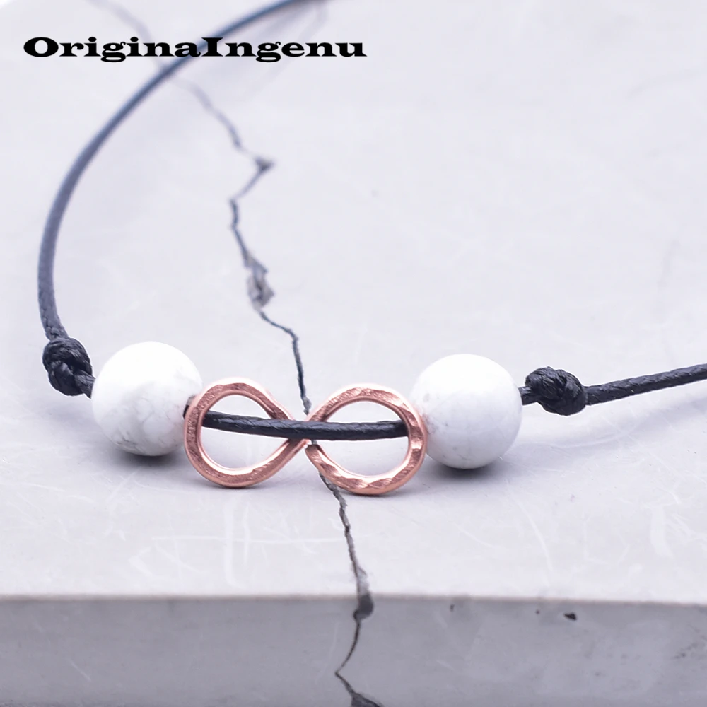 Цепочки и ожерелья ручной работы натуральный белый тур quoise Знак Бесконечности