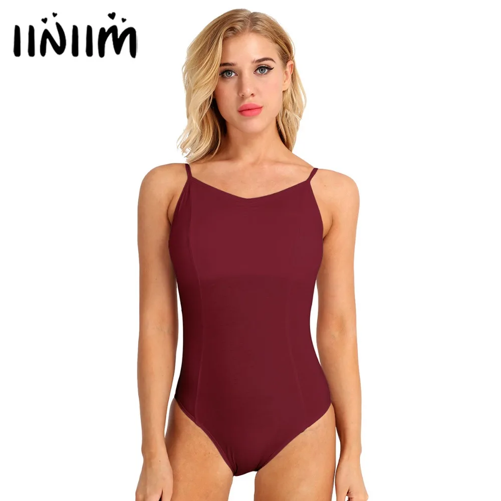 

iiniim Women Adult Criss Cross Back Built In Shelf Bra Ballet Dance Practice Clothes Gymnastics Leotard for Womens Dancewear