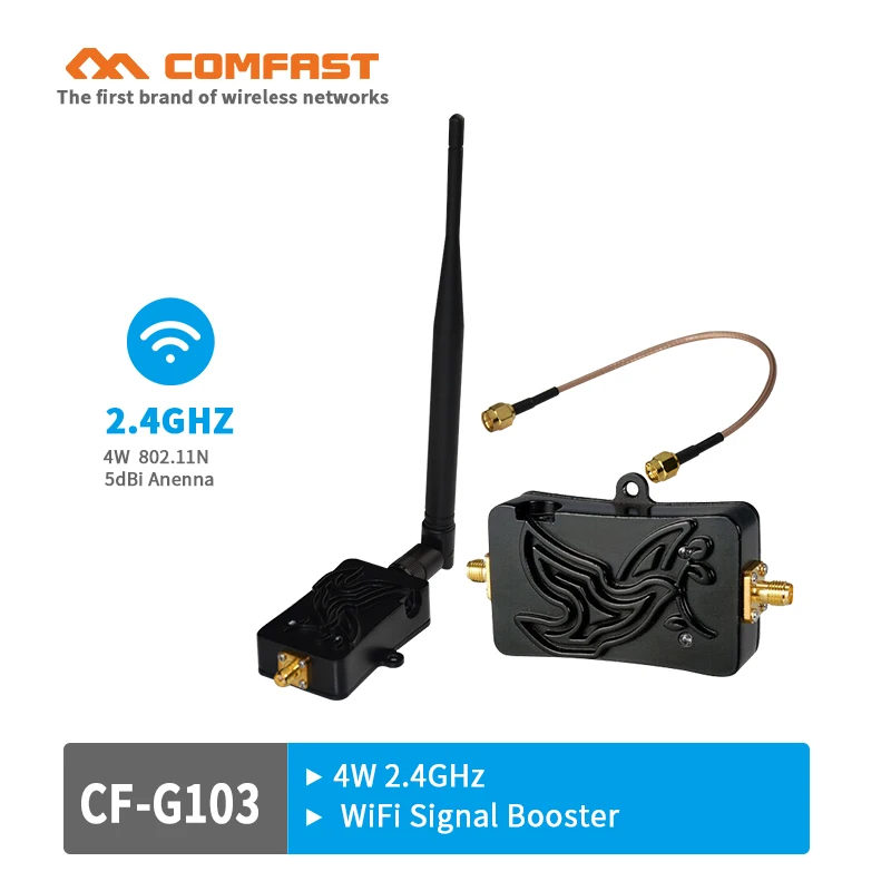 COMFAST 2,4 ГГц 4 Вт беспроводной Wifi усилитель сигнала с антенной ретранслятор широкополосные усилители для беспроводного Wi-Fi роутера AP адаптер